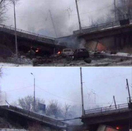 Подтвердилась информация о разрушении Путиловского моста в Донецке — Видео