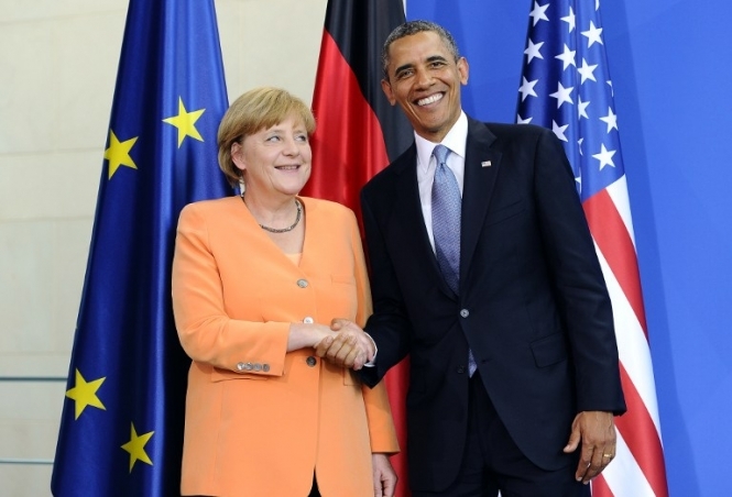 Он-лайн трансляция совместной пресс-конференции Меркель и Обамы