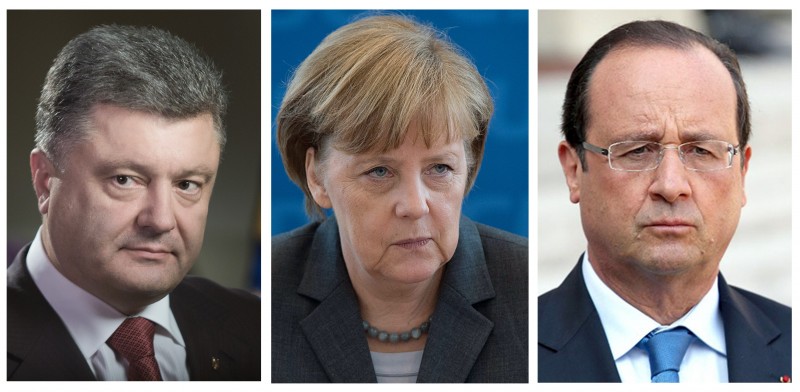 Порошенко обсудил с Меркель и Олландом выполнение минских соглашений