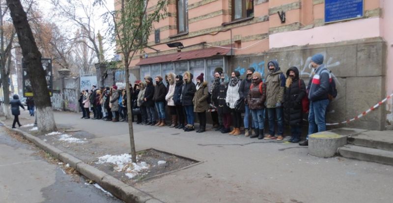 В Киеве студенты протестовали против неудовлетворительных условий обучения