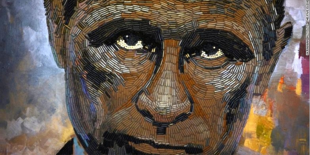 В Нью-Йорке выставлен 2-метровый портрет Путина из «гильз Майдана»