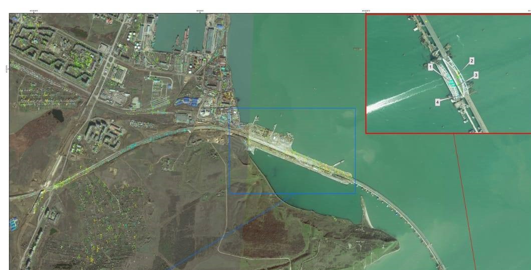 МинВОТ со спутника увидел смещение Крымского моста