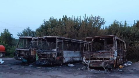Под Киевом сожгли автобусы для перевозки льготников