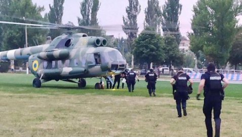 В Покровск прибыл на вертолете спецназ Нацполиции