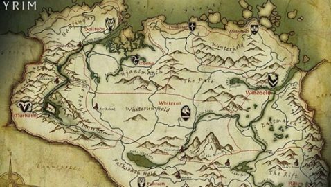 В учебнике по географии нашли карту из компьютерной игры Skyrim