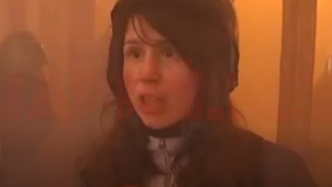 Опубликовано видео с участием Татьяны Черновол в поджоге офиса Партии регионов