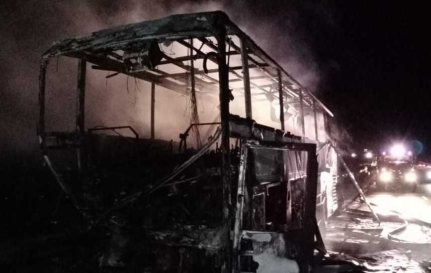 В России сгорел автобус из Донецка: есть пострадавшие