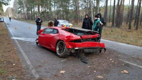 В Киевской области во время съемок разбили Lamborghini