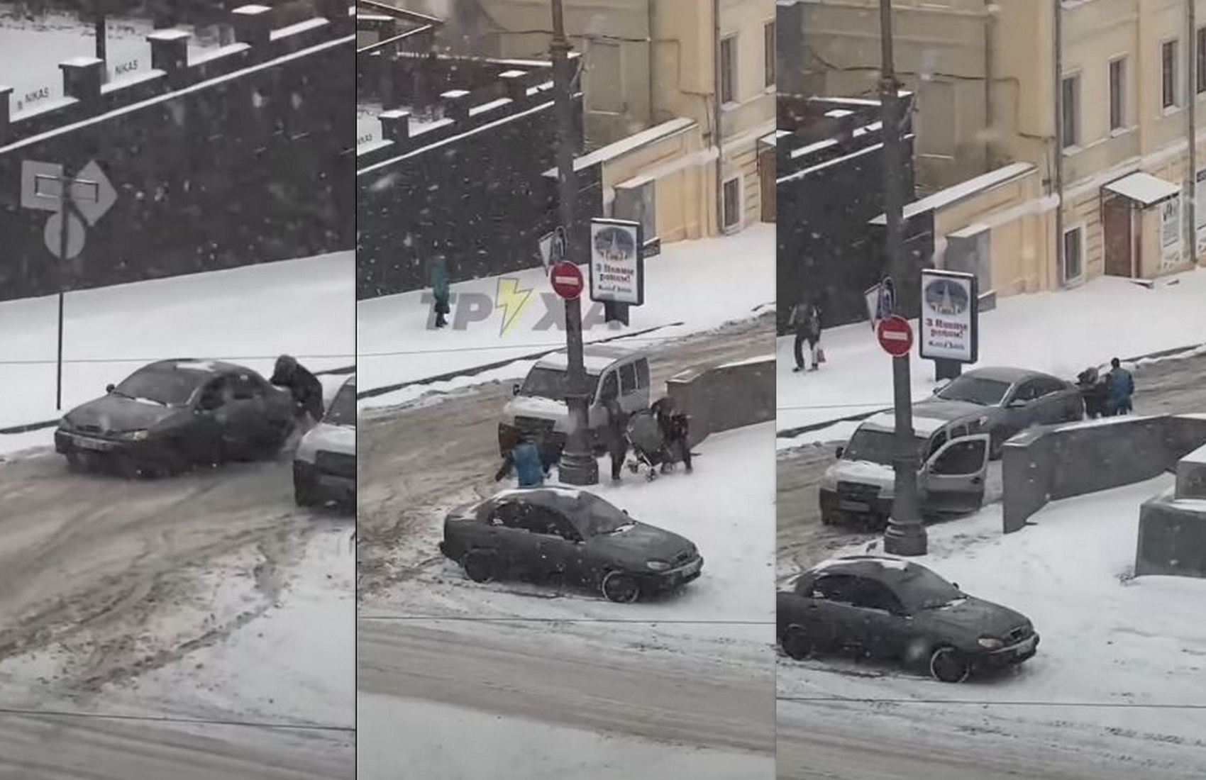 «Мужик — красавчик»: в Харькове мужчина стал героем видео, помогая застрявшим водителям и пешеходам