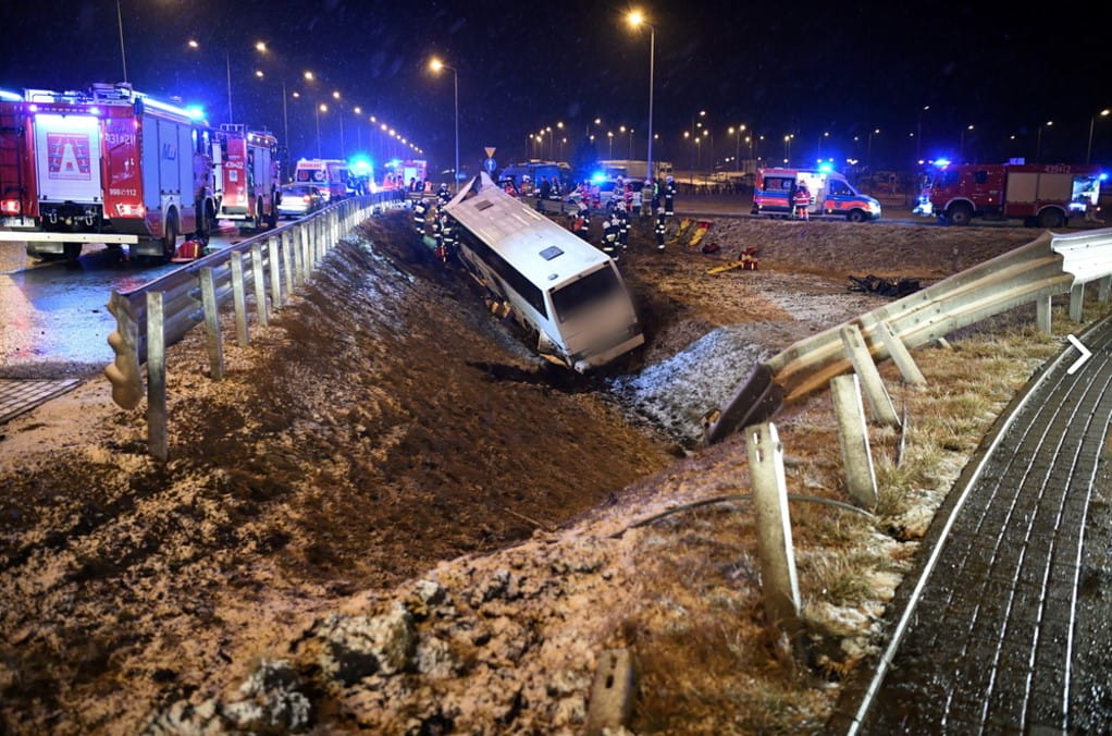 В Польше попал в аварию автобус с украинцами: есть погибший, 4 пострадавших