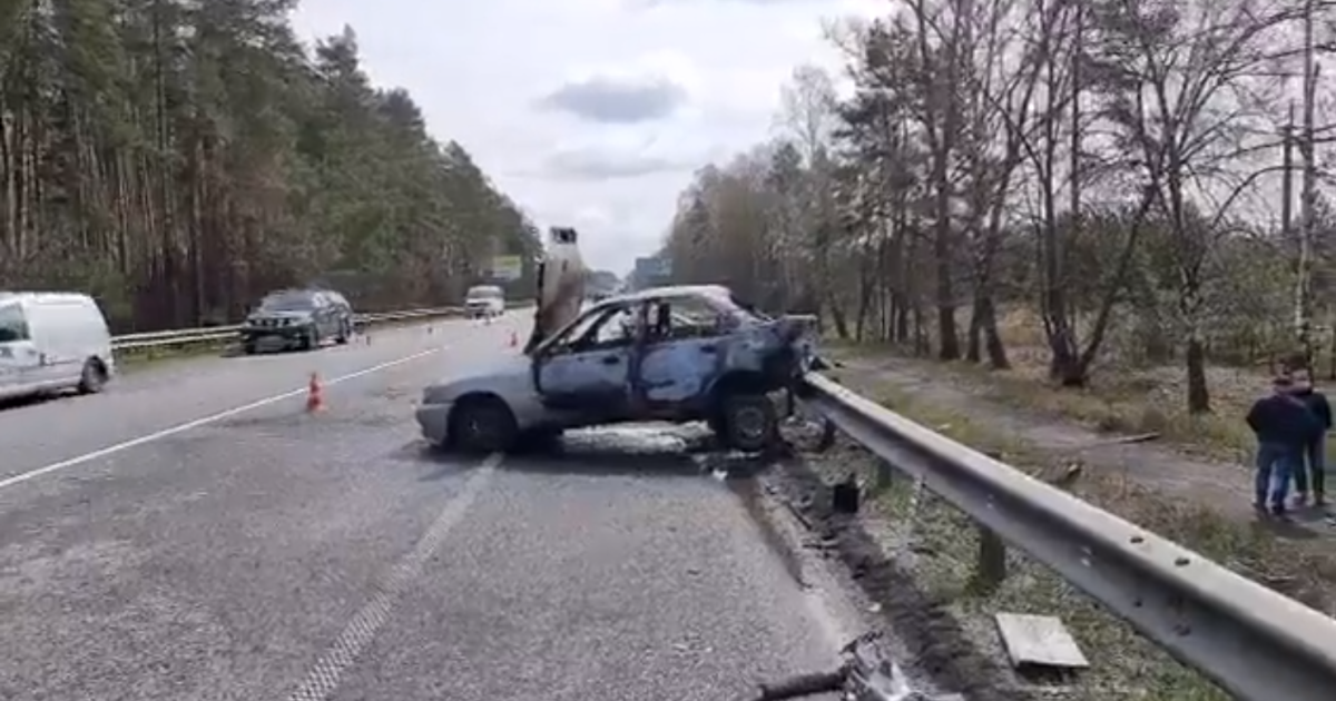 ДТП и взрыв под Киевом: водитель сгорел заживо (видео)