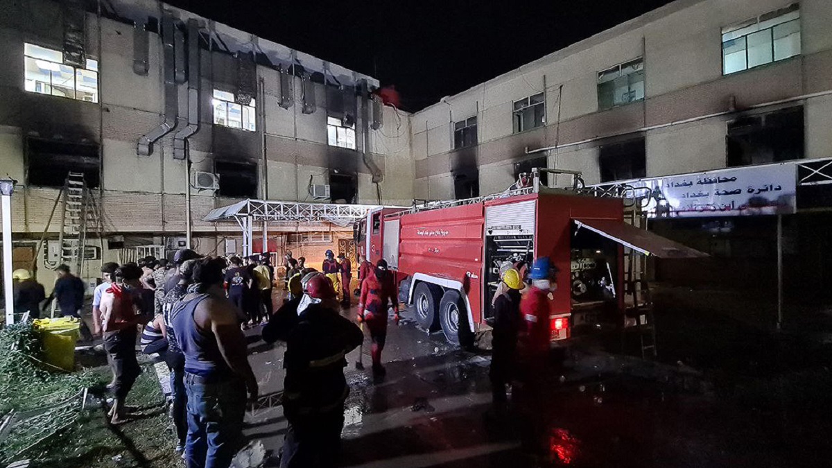 В Багдаде загорелась ковидная больница
