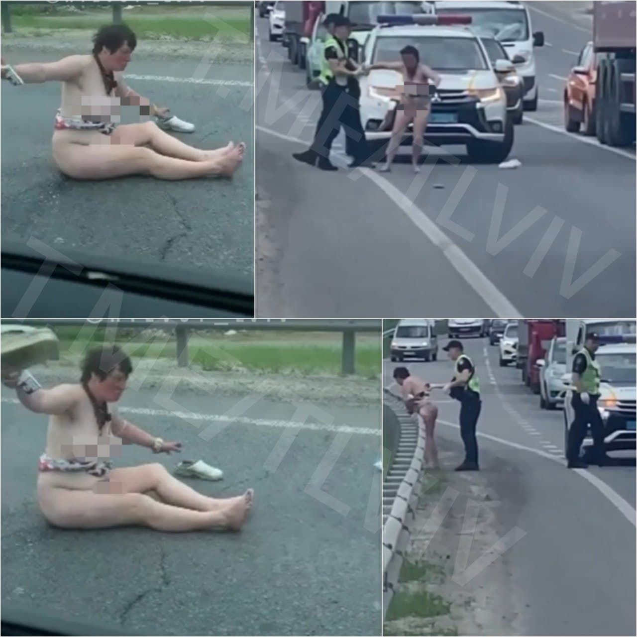 Не в первый раз: по трассе возле Львова гуляла обнажённая женщина