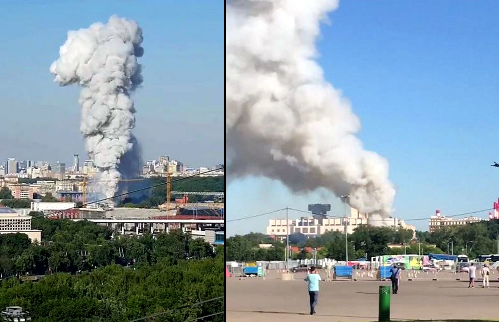 В Москве горел склад с пиротехникой, видео (обновлено)