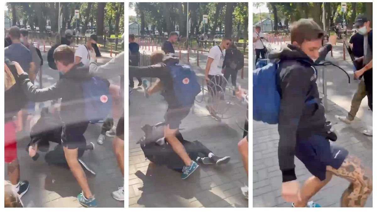 Напавшие на фотокорреспондента во время митинга «Нацкорпуса» извинились (видео)