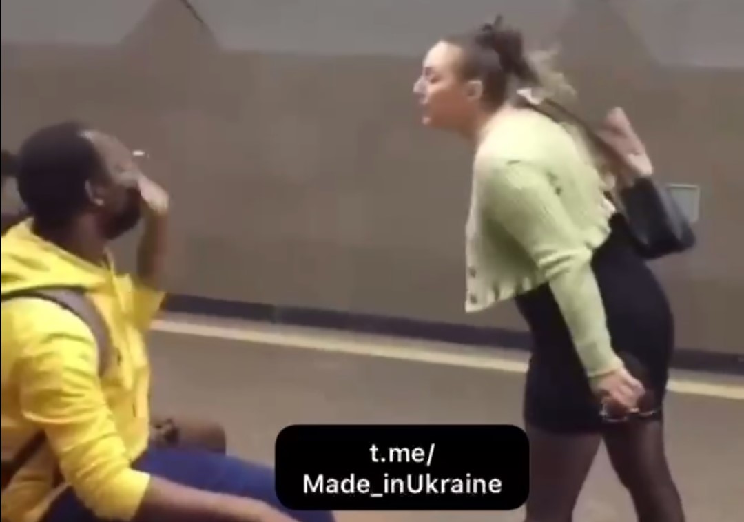 В метро Харькова женщина заплевала африканцев (видео)