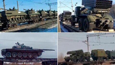 Опубликованы видео переброски техники Восточного военного округа ВС РФ к границе с Украиной
