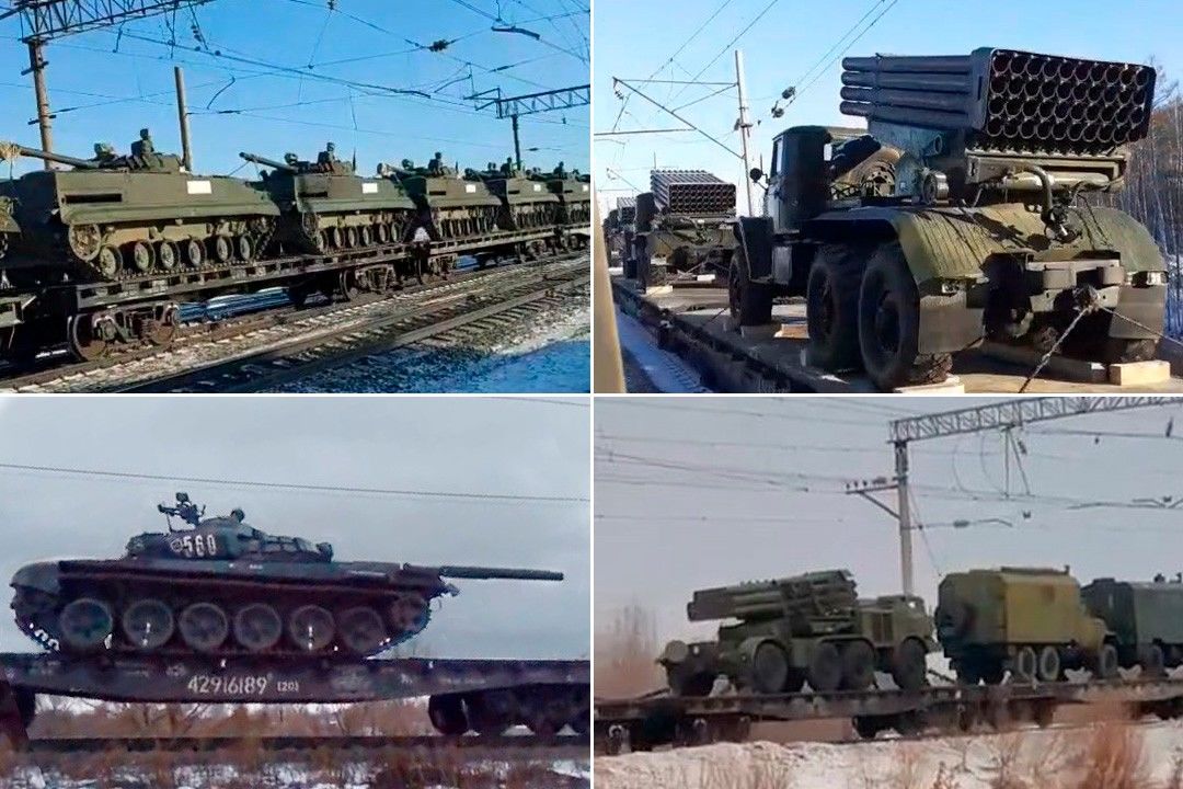 Опубликованы видео переброски техники Восточного военного округа ВС РФ к границе с Украиной